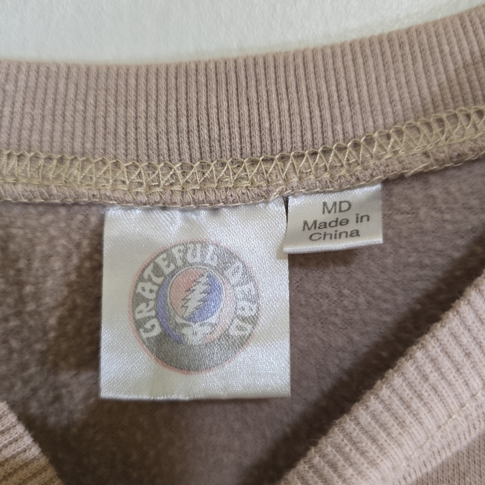 Grateful Dead Teddy Forever Sweatshirt Tie Dye Green Tan Medium Boho Grunge - Picture 6 of 7